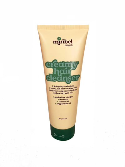 Front of Miribel Naturals Creamy Hair Cleanser squeeze tube.