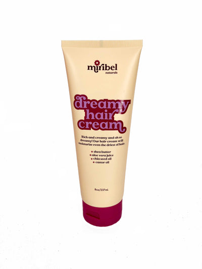 Front of Miribel Naturals Dreamy Hair Cream squeeze tube.